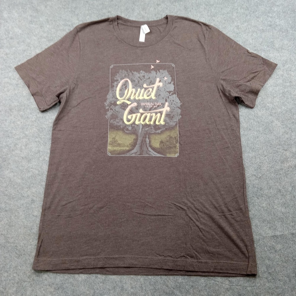 Imperial Oak Brewing Shirt Mens Large Brown Graphic Beer Brewery Quiet Giant